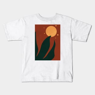 Full Moon, Botanical Print, Boho, Bohemian, Modern Kids T-Shirt